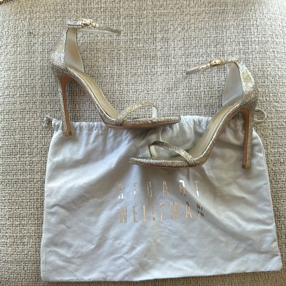 Stuart Weitzman Platinum heel sandal size 5.5 - Picture 3 of 12